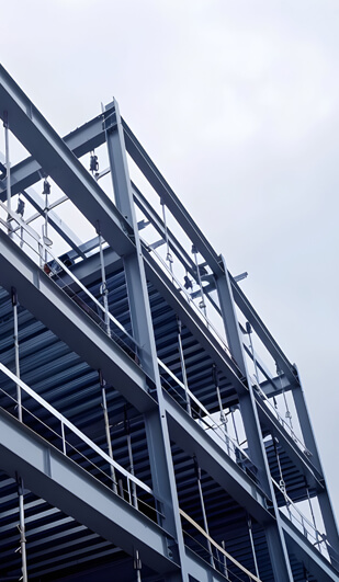 Engineers reviewing blueprints